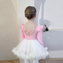 儿童舞蹈服春秋长袖粉色练功服女童考级中国舞练舞衣套装芭蕾舞裙