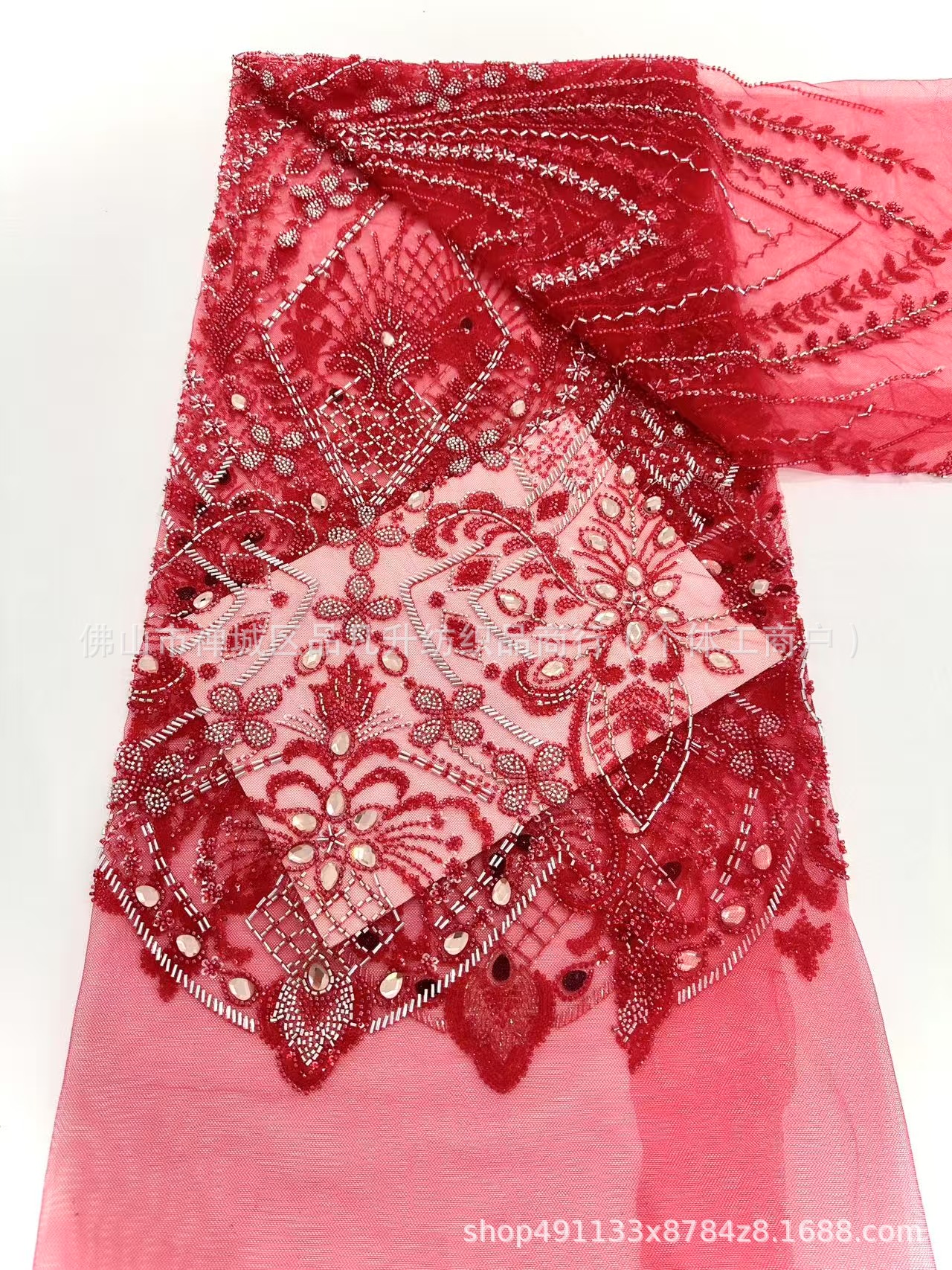 Alta sensibilidad brillante vestido de boda vestido de moda cena falda de pescado vestido tela bordada al por mayor transfronteriza