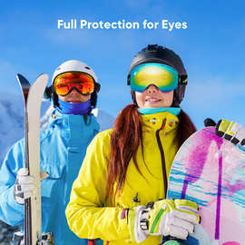跨境热销大球面防雾双层滑雪眼镜登山防风护目镜滑雪装备可卡近视