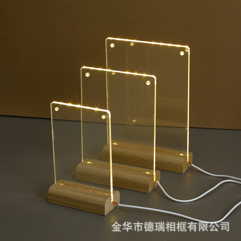 Transparent picture frame leaf carving wall ins postcard photo frame A4 poster display stand 7 inch acrylic photo frame table