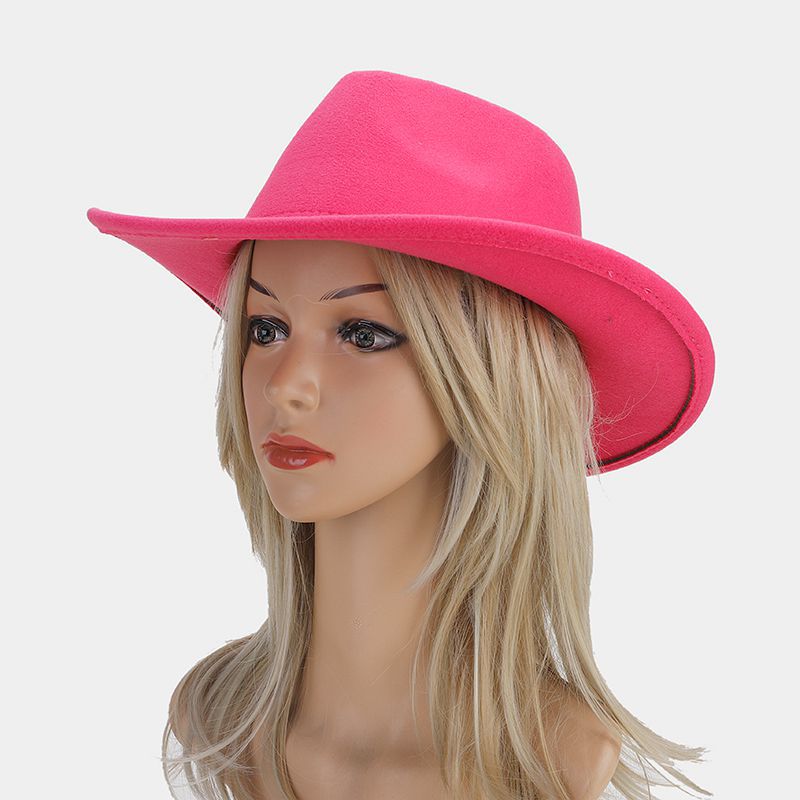 Unisexe Rétro Style Classique Couleur Unie Grand Avant-toit Chapeau Fédora display picture 1