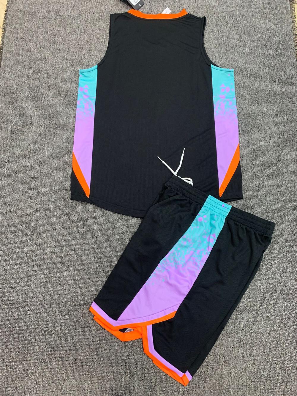 Juego de ropa de baloncesto masculino de verano compra de grupo de equipos de impresión de camiseta azul corporativa secado rápido LQ352