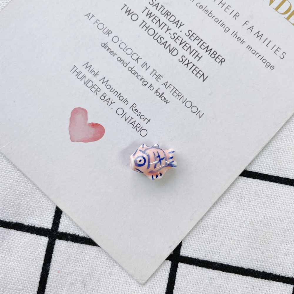 10 PCS/Package 15*12mm Ceramics Fish Jewelry Accessories Beads display picture 8