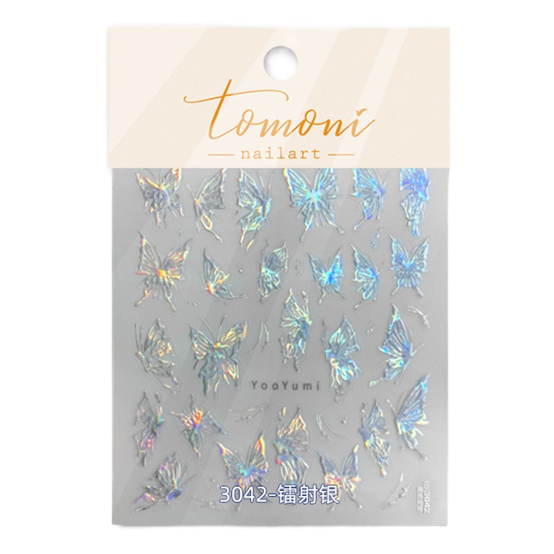 Tomoni Shell luz 3041 Dudu cooperativa adhesivo japonés pegatinas 5d uñas pegatina papel mariposa
