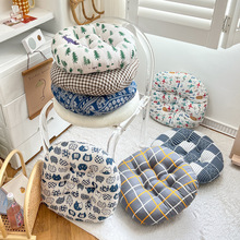 简约椅子坐垫蒲团加厚榻榻米地板家用办公室久坐靠垫棉麻椅垫条纹