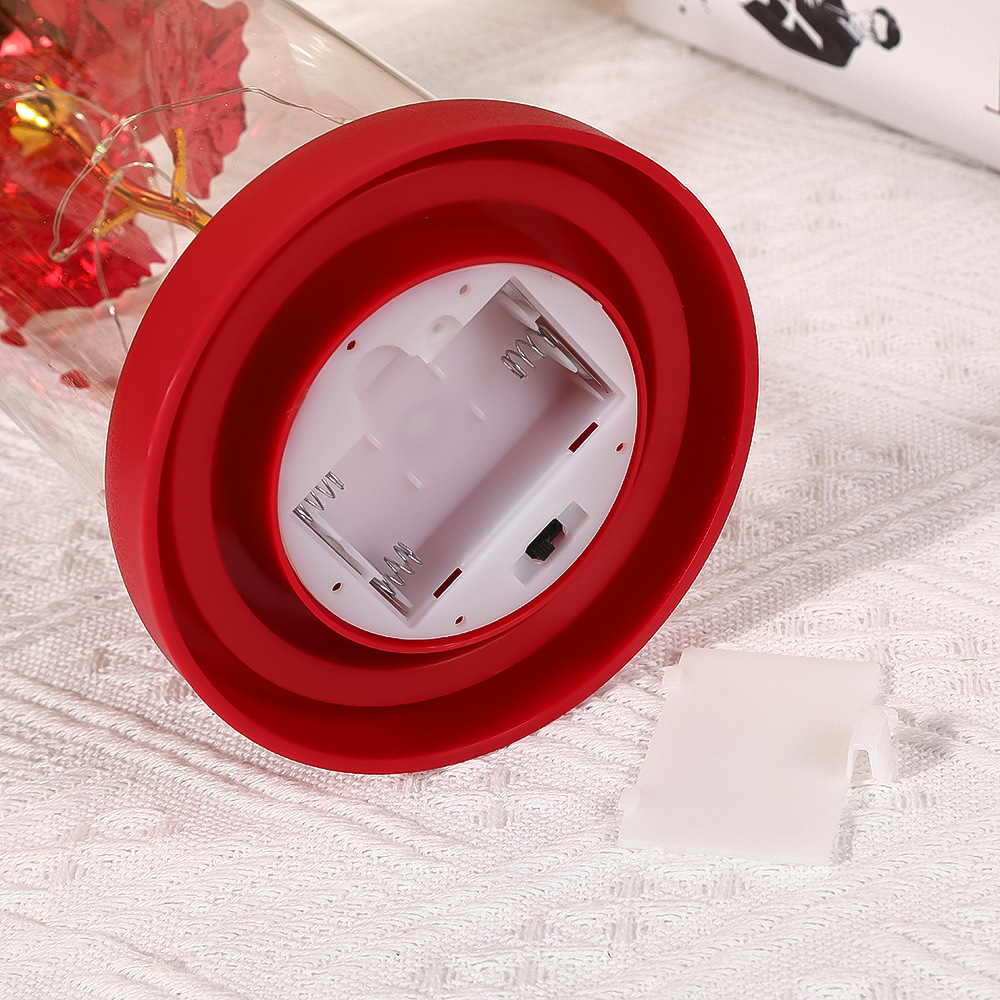 Caja de regalo de flores de vida eterna transfronteriza, cubierta de vidrio terminada, rosa, regalo de cumpleaños creativo del Día de la Madre