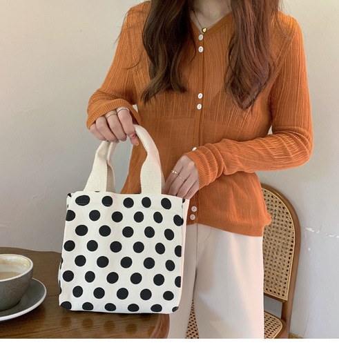 2024 new style gentle and high-looking cosmetic bag for work, high-looking small tote bag, Japanese and Korean student lunch box handbag