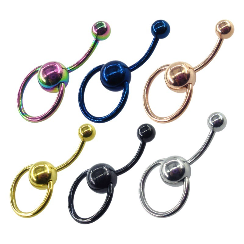 Mel нержавеющая сталь пирсинг ювелирные изделия застежка круглый мяч пупок кольцо мяч пупка