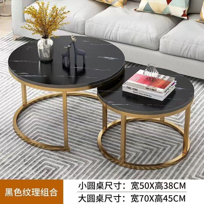 Mesa de té moderna y simple, mesa de té de lujo ligera en línea, mesa redonda, dormitorio, sala de estar, mesas caseras.
