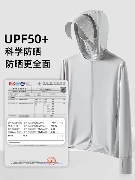 Original Yarn Ice Silk Sun Protection Clothing for Women Upf50+ Removable Brim Cool Feeling Anti-Uv Outdoor Cycling Sun Protection Clothing for Men
