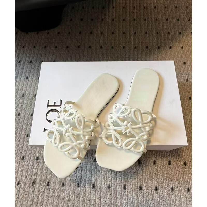 Luojia Europe, America and Middle East 2025 New Summer Open-Toe Cut Out Leather Slippers for Outer Wear One-Strap Slippers