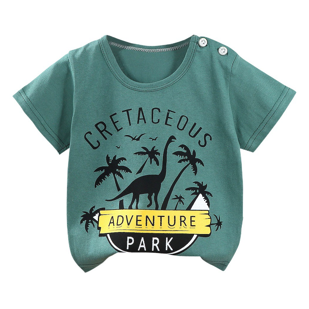 Детская футболка с короткими рукавами из чистого хлопка, новинка лета 2025 года, футболка для маленьких мальчиков с короткими рукавами в корейском стиле для девочек, детская одежда