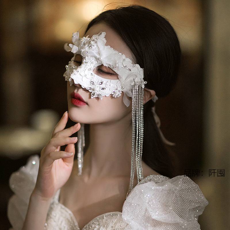 . Wedding mask birthday wedding banquet party sexy goddess fashion bride makeup masquerade props