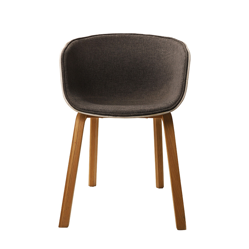 Silla de comedor nórdica, silla de respaldo de hierro doméstico, silla de café, silla de mesa de hotel, silla de paquete suave simple
