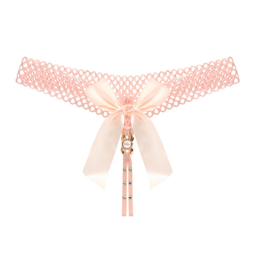 High-end European metal sequin temptation sexy underwear for girls sexy hollow open crotch free T-string 2296