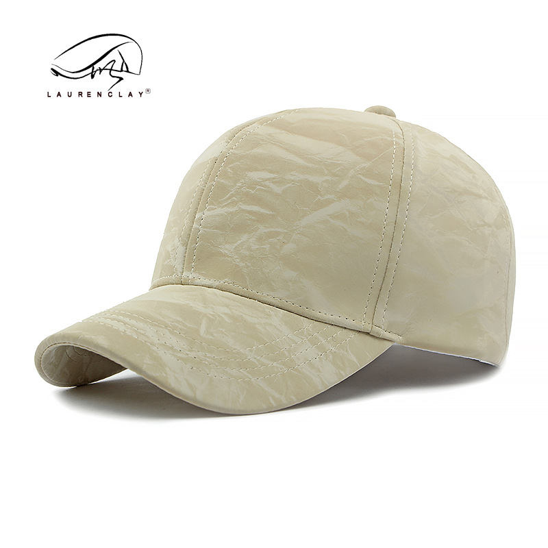 Estilo coreano de moda de primavera y otoño nuevo cepillado pu cuero duro superior gorra de béisbol hombres y mujeres casual todo partido sol-prueba casquillo hombres