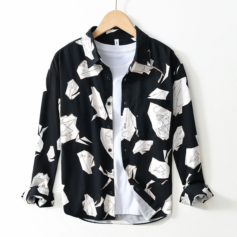 L136 Японский индивидуальный дизайн с длинными рукавами рубашка с длинными рукавами