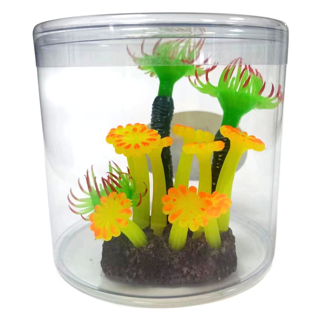 Luminoso decoración coral paisaje decoración pecera acuario paisajismo artesanía simulación coral de silicona decoración del acuario