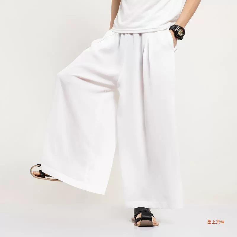 Men's trousers, silk retro thin skirt