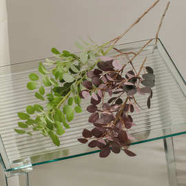 高品仿真植物红继木叶 家居装饰绿植插花配叶场景布置拍摄道具