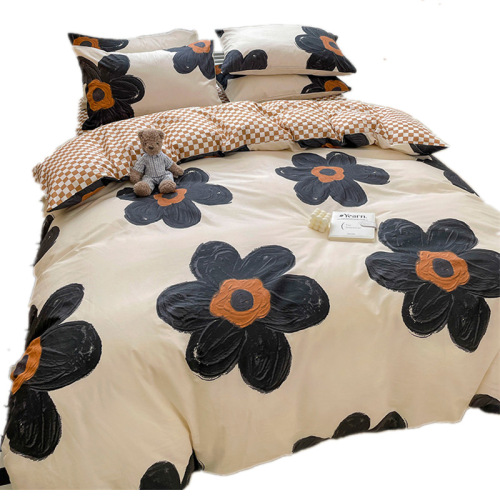  new cotton four-piece set 100% cotton four-piece bed sheet style single and double dormitory four-piece set wholesale