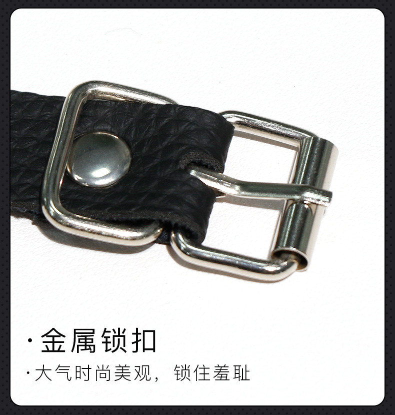 SM Mouth Gag and Nipple Clamp Set in Black Leather and Metal for Adult Bondage Play — detail image 6