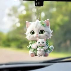 クロスボーダー新型アクリル平面向青猫自動車装飾ストラップ