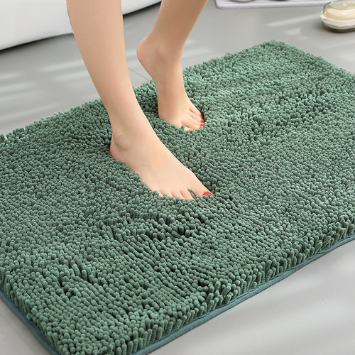 Bathroom floor mat, absorbent rug for bathroom entrance, chenille non-slip footpad for toilet, doormat for entryway, restroom mat