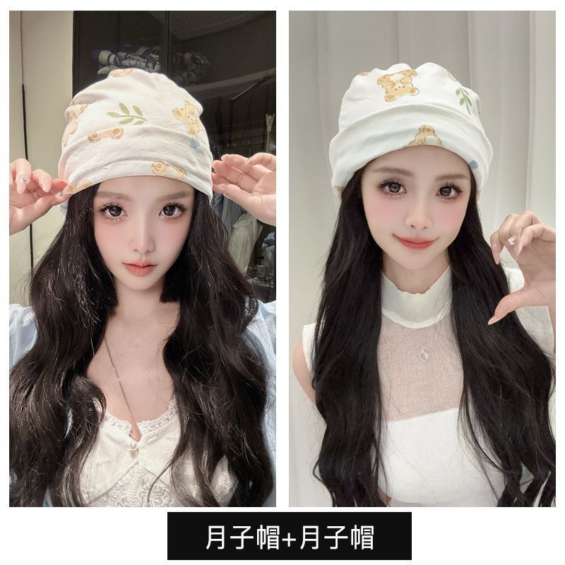 纯棉月子坐月子产后透气额头产妇帽子头巾发带孕妇防风夏季薄款|undefined