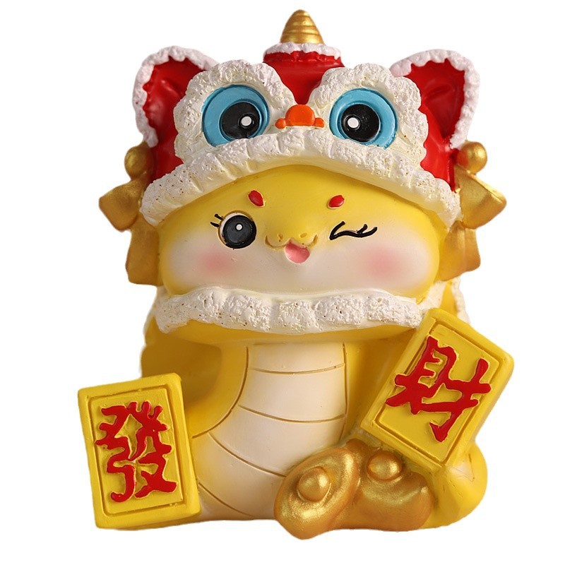 황금 뱀이 머리를 흔드는 작은 장식품 조디악 뱀 년 공예품 국가적 추세 가정 장식 마스코트 뱀 보물 인형 새로운 부