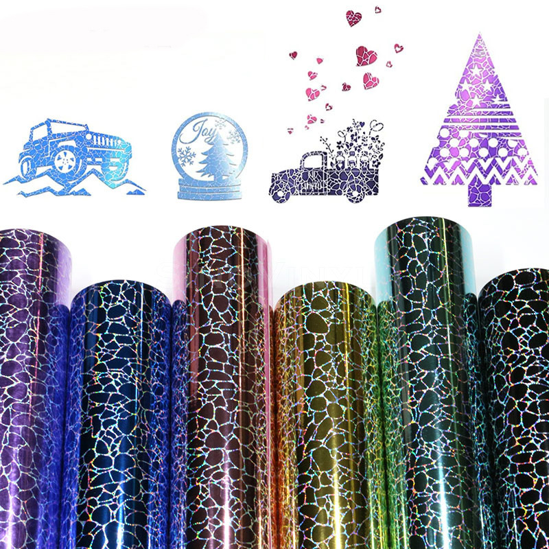 Láser patrón de piedra Diy Craft letras película colorida publicidad letras pegatinas coche Garland cuerpo del coche pegatinas instantáneas