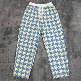 冬季潮流新款百搭时尚穿出衣品好感的裤子氛围感格子男士休闲裤