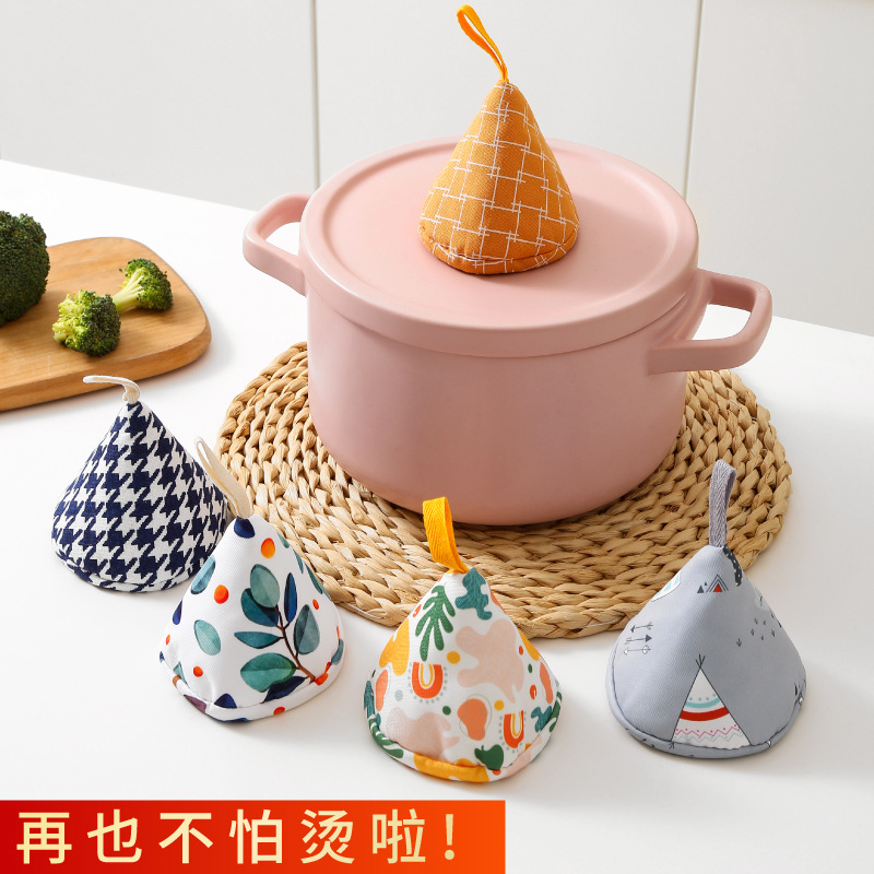 냄비 덮개 손잡이 단열재 장갑 그릇 클립 캐서롤 냄비 귀여운 귀 소매 안티 스케일링 캡 스튜 냄비 고온 주방 가구