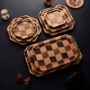 wholesale Ash Japanese-style dish Walnut Mosaic plate originality A plate circular woodiness Dinner plate