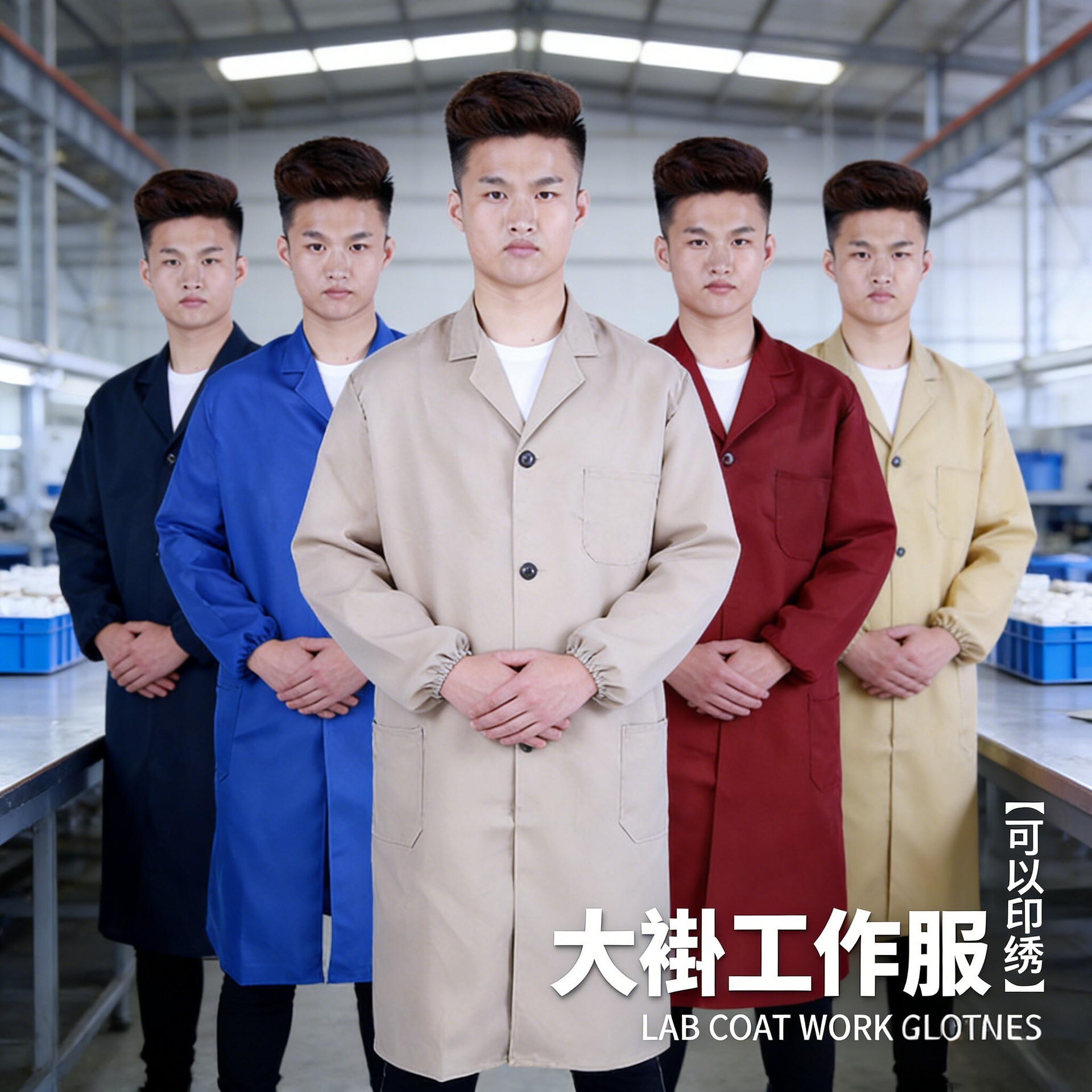 Labor protection blue gown work coat men's gown Denim transport clothing warehouse dustproof long blue gown