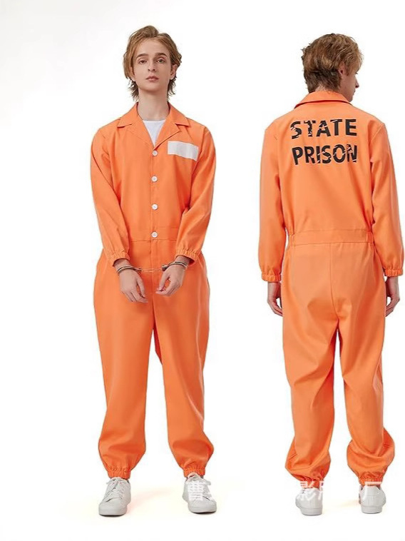 ハロウィン cos 囚人コスチューム囚人服刑務所制服囚人スーツオレンジワンピース囚人服|undefined