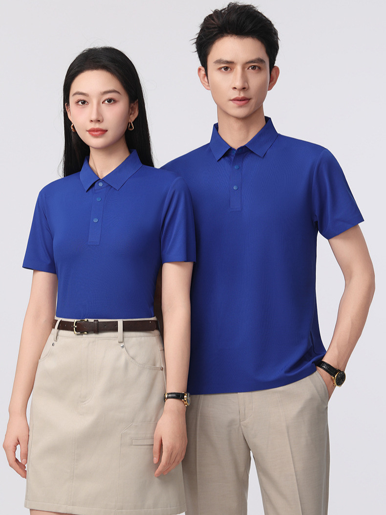 Camiseta de verano de algodón de hielo de alta gama impresa LOGO empresa de alta gestión publicidad cultural polo personalizado