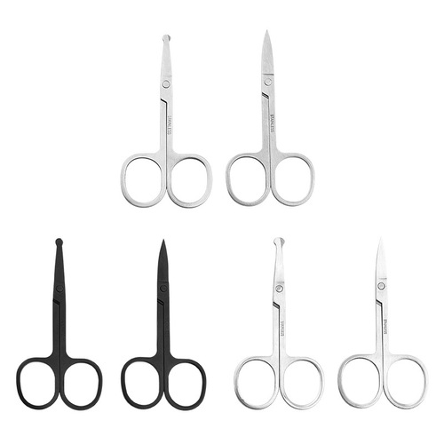 Manufacturer wholesale mirror polished stainless steel eyebrow scissors beauty makeup tools round tip pointed nose hair trimming scissors