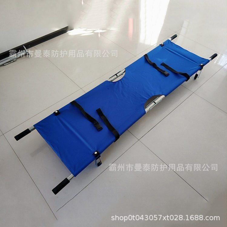 铝合金不锈钢折叠担架消防抢险牛津布担架床应急救援单人抬架
