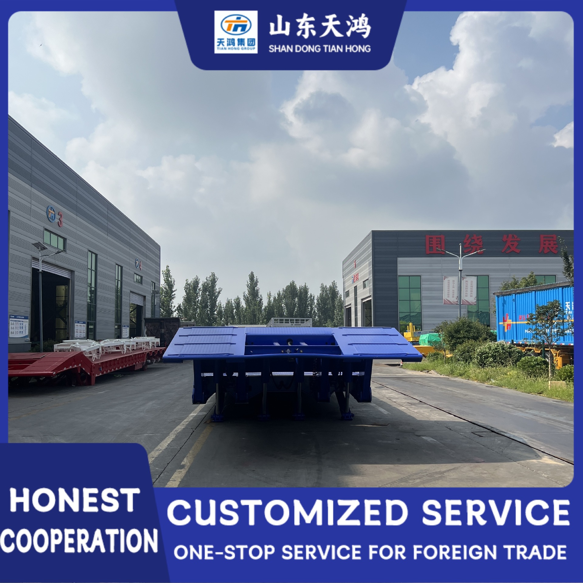 Source Factory Export Wholesale Cross-Border Sales of Large Tow Trailers, Heavy-Duty Folding Goose-Neck Large Item Transport Semi-Trailers