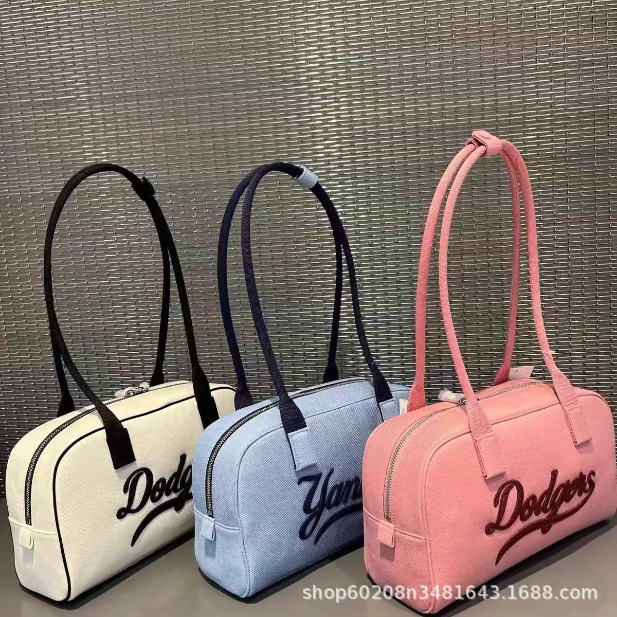 MLB, джинсовая Boston bag, вместительная сумка подмышкой, кошелёк, сумка через плечо