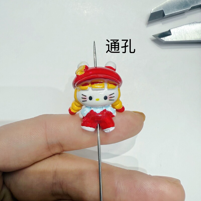 麻花辫KT猫diy手机链萌粒挂件 可爱钥匙扣毛绒卡通公仔吊坠配件|undefined