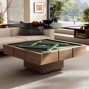 Mahjong Table Lifting Coffee Table Rock Board Dining Table Integrated Dual-use Household Living Room Small Apartment Antique 2024 New
