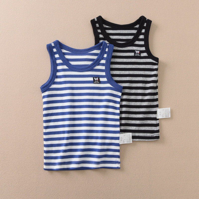 Children's navy summer base Japanese breathable elastic vest