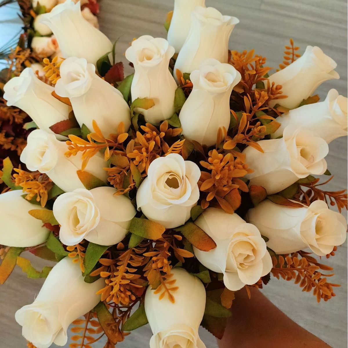 18 brotes de mano simulación de flores falsas rosas decoración floral ramo de boda