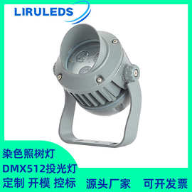 西瓜款高压DMX512全彩RGBL染色泛光灯 文旅亮化投射6W山体投光灯