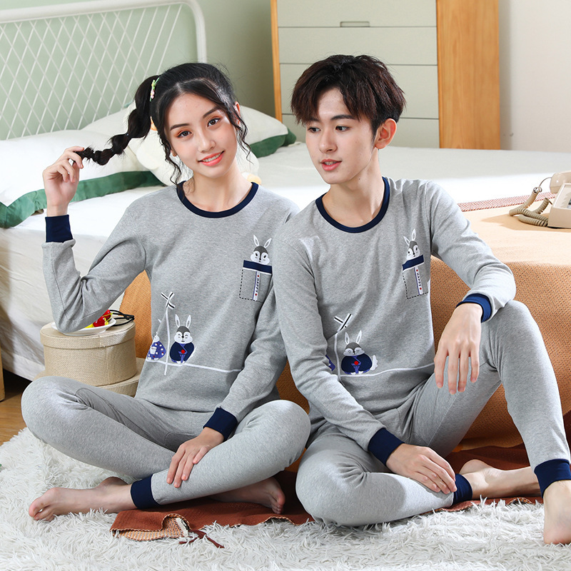 Teenagers' Autumn Clothes and Trousers Set Boys Underwear Big Children Students Pure Cotton Junior High School Students Thin Girls Middle School Children Cotton Sweater