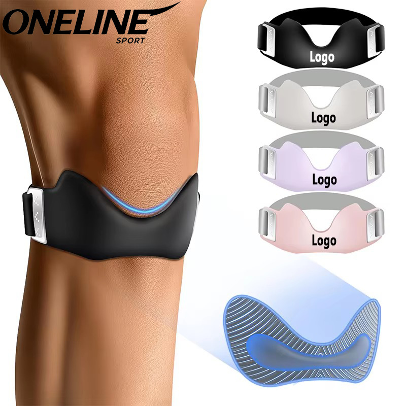 New silicone patella strap, bidirectional adjustable running patella protector, cycling knee brace, badminton knee support, protective gear