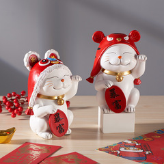 ギフトボックス虎頭暴富招財猫置物ホームリビング招財進宝新年プレゼントビジネス祭りプレゼント