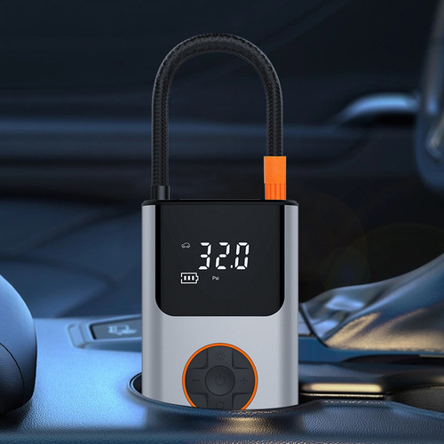 Mini portable self-propelled electric tire pump for cars with wireless charging smart digital display car air pump